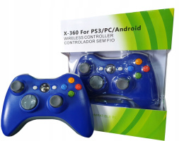 PAD BEZPRZEWODOWY XBOX 360 BLUE Z WIBRACJAMI+ODBIORNIK