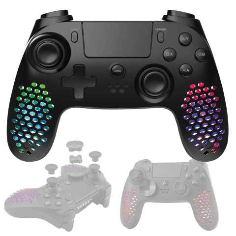 Kontroler bezprzewodowy pad do PC, PS3, PS4 LED lekki