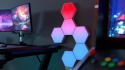 LAMPA GAMINGOWA HEXAGON ŚCIENNA RGB PLASTER MIODU