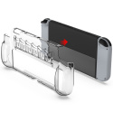 NIntendo Switch OLED Etui ochronne przezroczyste z regulacj? k?ta, miejscem na gry i ochron? antywstrz?sow?