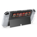 NIntendo Switch OLED Etui ochronne przezroczyste z regulacj? k?ta, miejscem na gry i ochron? antywstrz?sow?